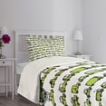 thumbnail image 3 of Ambesonne Cars Quilted Bedspread Set 2 Pcs, Sedans Bus Traveling Theme, Twin Size, Apple Green, 3 of 5