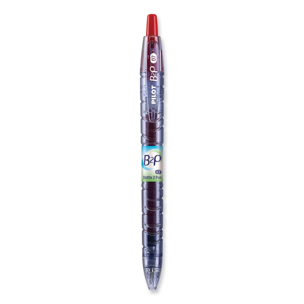 Pilot 31602 Fine 0.7 mm Retractable Red Ink B2P Bottle-2-Pen Recycled Gel Pen - Translucent Blue Barrel (1-Dozen)