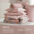 thumbnail image 5 of Regency Heights King Size Comforter Sets, Pink Vintage Floral Bed in a Bag King, 7 Pieces Bedding Comforter Set with Bed Sheets and Pillowcases, 5 of 11