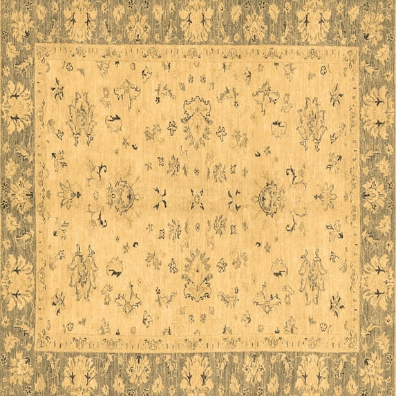 Ahgly Company Indoor Square Abstract Brown Modern Area Rugs, 3' Square