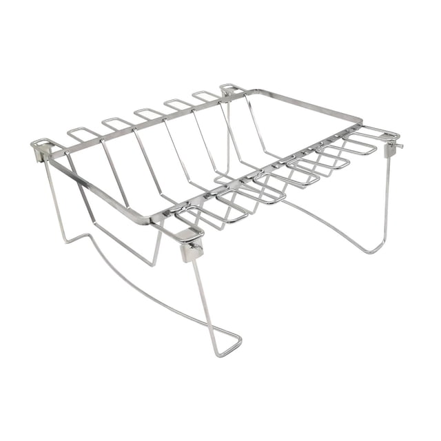Parrilla para muslos de pollo con 2 asas, parrilla de acero inoxidable, accesorio para ahumador de carne fácil de usar para asar en horno.