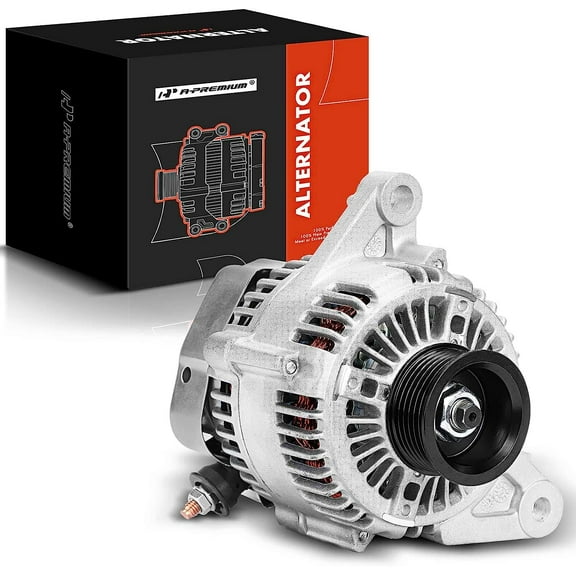 A-Premium Alternator Compatible with Jeep Wrangler 2001 2002 2003 2004 2005 2006 4.0L, TJ 2001-2006 2.4L 4.0L, 12V 117A Clockwise 6-Groove Pulley, Replace# 121000-3810, 56041565AB