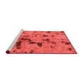 thumbnail image 2 of Ahgly Company Machine Washable Indoor Round Abstract Red Modern Area Rugs, 6' Round, 2 of 4