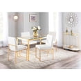 thumbnail image 3 of High Back Fuji Contemporary Dining Chair in Gold and White Faux Leather by LumiSource - Set of 2, 3 of 10