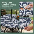 thumbnail image 5 of Round Outdoor Tablecloth with Umbrella Hole and Zipper, Navy Blue Palm Tree Summer Tablecloth with Elastic Waterproof, Beach Tropical Coastal Patio Table Covers for 55" - 60" Picnic Pool Tables, 5 of 9