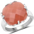 thumbnail image 1 of 12.75 Carat Genuine Peach Moonstone .925 Sterling Silver Ring QJ Model, 1 of 3