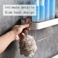 thumbnail image 6 of HOZVOMI Adhesive Shower Caddy No Drill Rack Floating Shelf With Hooks Suction Bathroom Organizer, 6 of 7