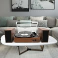LP&No.1 Bluetooth Turntable Stereo Bookshelf Speakers, 3 Speeds Vintage