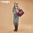 thumbnail image 2 of Wrangler Large Tote Bag for Women Designer Leopard Print Purse for Travel Work Gym, Purple, 2 of 6