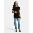 thumbnail image 2 of Time and Tru Women's Maternity Non Shirred Tee with Short Sleeves, Sizes S-XXL, 2 of 5