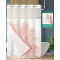 thumbnail image 2 of No Hook Shower Curtain with Snap in Liner, Pink Golden Ombre Flowers Watercolor Floral Hotel Shower Curtains for Bathroom, Washable Shower Curtain Liner Set with Mesh Top Window, 66"x72", 2 of 6