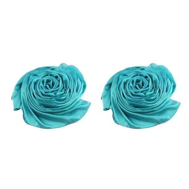 Qarigey Bufanda de mujer Estilo simple Bloqueador solar Seda Pañuelo con estilo Accesorio de ropa Hermosas bufandas para niñas para exteriores Lago Lago azul 2piezas Qarigey CBP374232