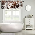 thumbnail image 5 of Cowhide Cow Print Valance Curtain Brown White Cowhide Farmhouse Animal Hair Skin Rod Pocket Valance Window Treatments 1 Panel Short Curtains for Kitchen Living Room 54 x 18 in, 5 of 6