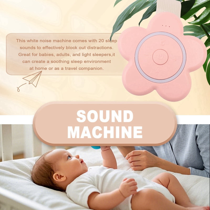Portable White Noise Machine Rechargeable Travel Baby Sound Machine with Night Light, Timer and Volume Control