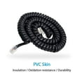 thumbnail image 4 of GHSDFBB Telephone Cord, 5Feet Uncoiled Phone Cord Works with All Corded Landline Phones,Handset Cord, Universally Compatible,for Use in Home or Office, Telephone Accessory, Black, 2 Pack, 4 of 7