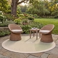 thumbnail image 3 of Safavieh Courtyard Eileen Geometric Indoor/Outdoor Area Rug, Natural/Olive, 6'7" x 6'7" Round, 3 of 10