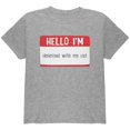 thumbnail image 1 of Halloween Hello I'm Obsessed With My Cat Youth T Shirt, 1 of 1