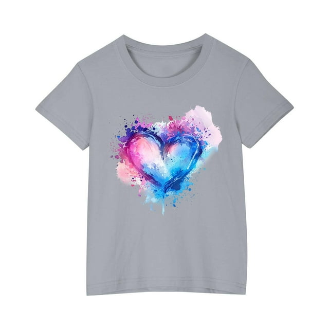 T-shirt en Coton pour Tout-Petits Garçons Filles Col Rond Manches Courtes T-Shirt Imprimé Haut 1 Pce