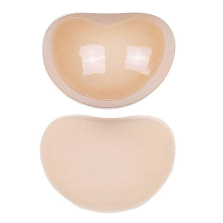 KiBcsLic Bra Pads Inserts Adhesive Soft Heart Shaped Push up Sticky Bra Replacement Skin Color