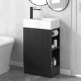 thumbnail image 1 of MODERNLUXE 18.6" Bathroom Vanity with Ceramic Sink,Freestanding Bathroom Storage Cabinet with Adjustable Paper Holder & 2-Tier Shelf for Small Space,Left or Right Orientation,Black, 1 of 10