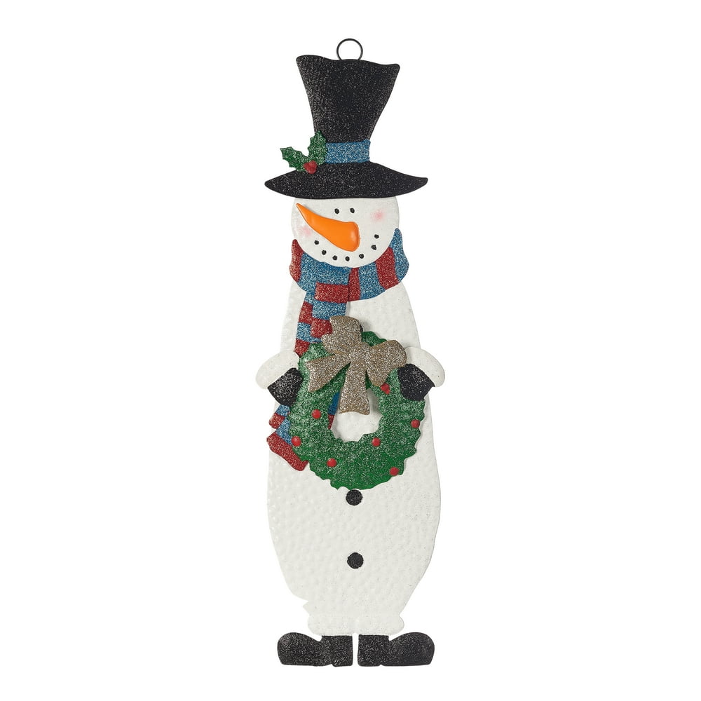 Holiday Time Metal Snowman Stake Outdoor Christmas Decoration, 9.5" x