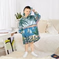 thumbnail image 6 of FORMRS Wearable Blanket Hoodie with Sleeves for Kids Cozy Flannel Sweatshirt, Purple Seaside, 6 of 7