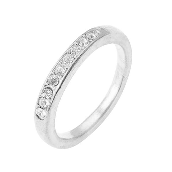 XZNGL Diamond Ring Fashion Small Single Circle Ladys Diamond And Broken Diamond Ring