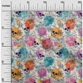 thumbnail image 1 of oneOone Cotton Silk Orange Fabric Floral & Skull Diy Clothing Quilting Fabric Print Fabric By Yard 42 Inch Wide, 1 of 4