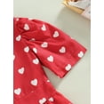 thumbnail image 5 of Valentine's Day Toddler Girls Cute Summer Skirts Short Sleeve Round Neck Ruffle Heart Print Birthday Party Dress (Red, 3-4 Years), 5 of 6