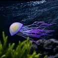 thumbnail image 4 of Clear Jellyfish Decor, Floating Artificial Jellyfish Ornament for Fish Tank Aquarium, Swims with Water Flow, Blue, 4.53 x 2.56 Inch, 4 of 7