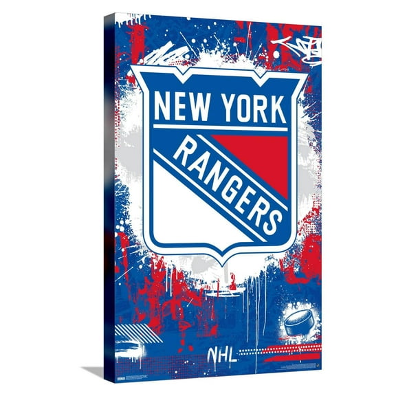 NHL New York Rangers - Maximalist Logo 23 Canvas Wall Poster, 14.725" x 22.375"