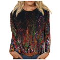 thumbnail image 1 of YDLCAFD T-Shirt Femme Décontracté Mode Imprimé Col Rond Manches Courtes Pull T-Shirt, 1 of 5