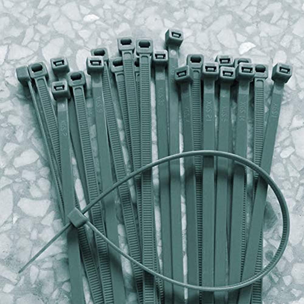 KINGLAKE 100 Pcs 8 Inch 3mm Dark Green Heavy Duty Nylon Garden Cable Zip Ties Self Locking Cable