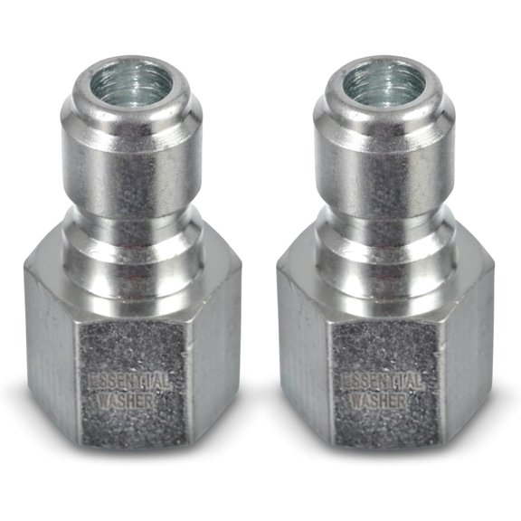 ESSENTIAL WASHER Plated Steel 3/8" Female Quick Connect Fittings Pressure Washer - Pressure Washer Plugs, 4200 PSI, 2 Pack