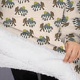 thumbnail image 3 of Oversized Wearable Blanket Hoodie,Light Pink Bigfoot and Mountain Pattern Sherpa Blanket Hoodie with Super Pockets,Super Warm Fuzzy Pullover for Women & Men, 3 of 6