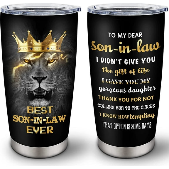 Athenstics Son-in-Law Gifts Tumblers 20oz - Son-in-Law Gifts from Mother in Law/Father in Law Coffee Mug - Gifts for Son-in-Law Cup - Fathers Day Birthday Gift Ideas for Son-in-Laws
