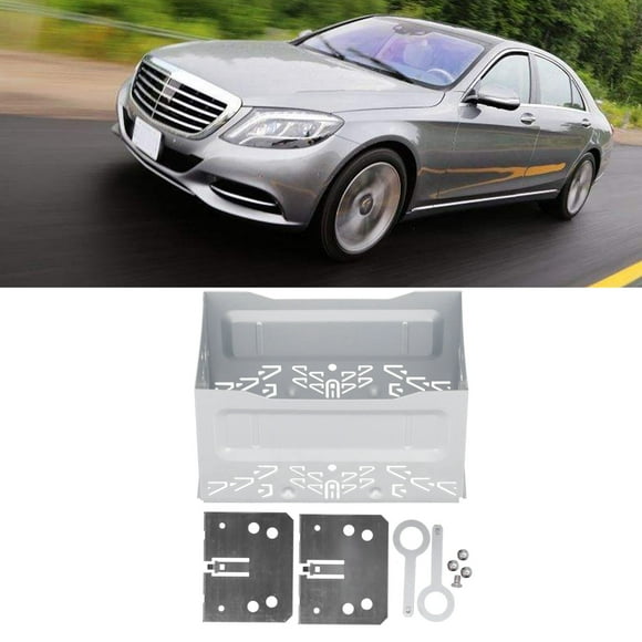 Aramox Fascia, 2 Din Universal Frame Aluminum Alloy DVD Panel Frame Navigation Bezel Stereo Audio Installation Fascia Fit For B5/MK3/MK4