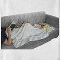 thumbnail image 6 of Summer Soft Flannel Fleece Throw Blanket, Sketch of a Girl on Beach Summer Holiday on Sand Sunbathing, Cozy Plush for Indoor and Outdoor Use, 60" x 80", Yellow White, by Ambesonne, 6 of 6