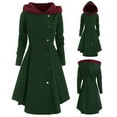thumbnail image 2 of Womens Vintage Dress Winter Long Sleeve Button Hooded Prom Dress Retro Casual Comfy A Line Swing Cocktail Dress, 2 of 3