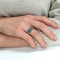 thumbnail image 6 of Silver Women's 925 Sterling Silver Oxidized Simulated Marcasite Greek Key Cut Out Band Ring, 6 of 7