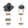 thumbnail image 3 of Uxcell 4 Pack Candado de Cajón con Llaves, Candado de Acero Aleado Diferente con Cilindro de 7/9" x 3/4" Negro, 3 of 7