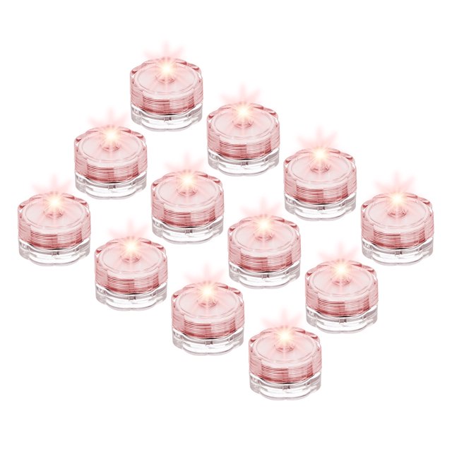 Unique Bargains 12Pcs Bright LED Tea Light, Red Waterproof Flameless Candle Color Change Party Wedding Festivals Decor