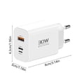 thumbnail image 3 of 30W Fast Charging Adapter Type C Phone Charger Compact Power Wall Plug for Mobile Devices, 3 of 5