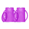 Squeeze Proof Flipping Holder DELUXE with lid 2-Pack for Food Pouches & Juice Boxes (Purple x 2) - Multipurpose Design with Cover - Prevent Messes & Support Self-Feeding - Handles