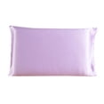 thumbnail image 2 of Funda de almohada de seda de morera Funda de almohada transpirable de 2 lados Funda de almohada de color sólido para la piel del cabello, Morado, 51x66cm AweSitey HA003379-12, 2 of 7