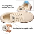 thumbnail image 3 of Ecetana Sneakers for Women Suede Low-Top Shoes Casual Lace-Up Walking Shoes with Non-Slip, 3 of 7