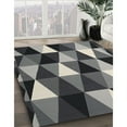 thumbnail image 2 of Ahgly Company Indoor Round Contemporary Dark Gray Abstract Area Rugs, 3' Round, 2 of 6