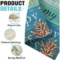 thumbnail image 3 of Dyrenson Summer The Beach is My Happy Place Decorative Garden Flag, Blue Coastal Starfish Farmhouse Yard Outside Home Decoration, Coral Pearl Nautical Rustic Outdoor Small Decor Double Sided 12 x 18, 3 of 6