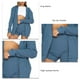 thumbnail image 4 of Conjunto de pantalones cortos con capucha y cremallera, manga larga, poliéster, transpirable, conjunto de salón de 2 piezas para mujer para correr, azul, XXL, 4 of 5