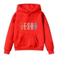 thumbnail image 5 of JUMEYU Hoodie for Girls Girl's Casual Hoodie Pattern Print Loose Fit Pullover Sweatshirt 4T 5T (Red,4-5 Years), 5 of 6